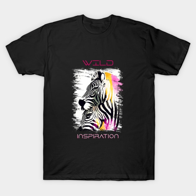 Zebra Wild Nature Animal Colors Art Painting T-Shirt by Cubebox